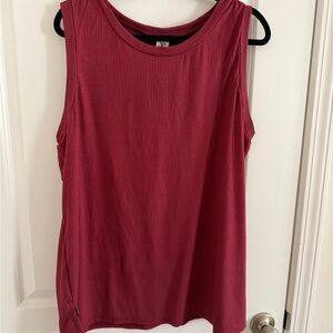 Sleeveless Ribbed Tank Top - Berry